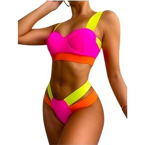 Neon, multicolor, bikini